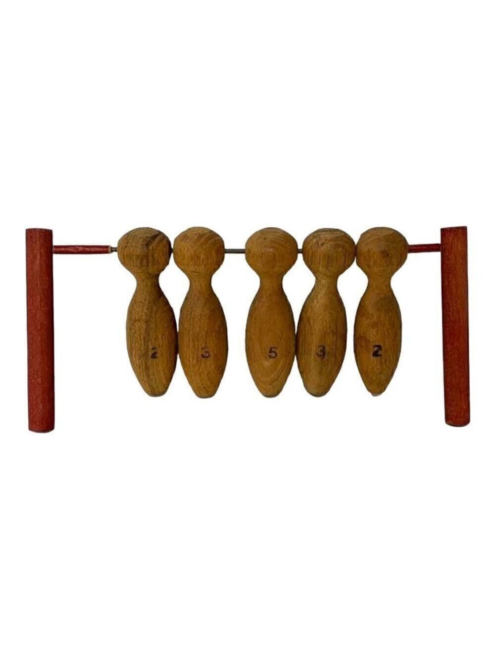 Vintage Wood Bowling Pins Game Replacement Wooden Home Decor Toy Gift